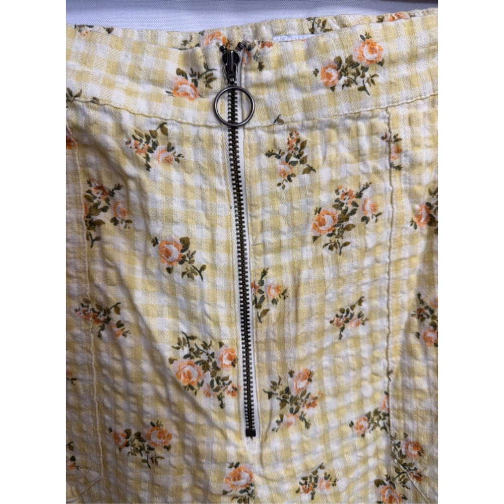 Women's RVCA Floral Gingham High Waist Pants Cottagecore Boho Festival Summer 30 - Picture 3 of 7